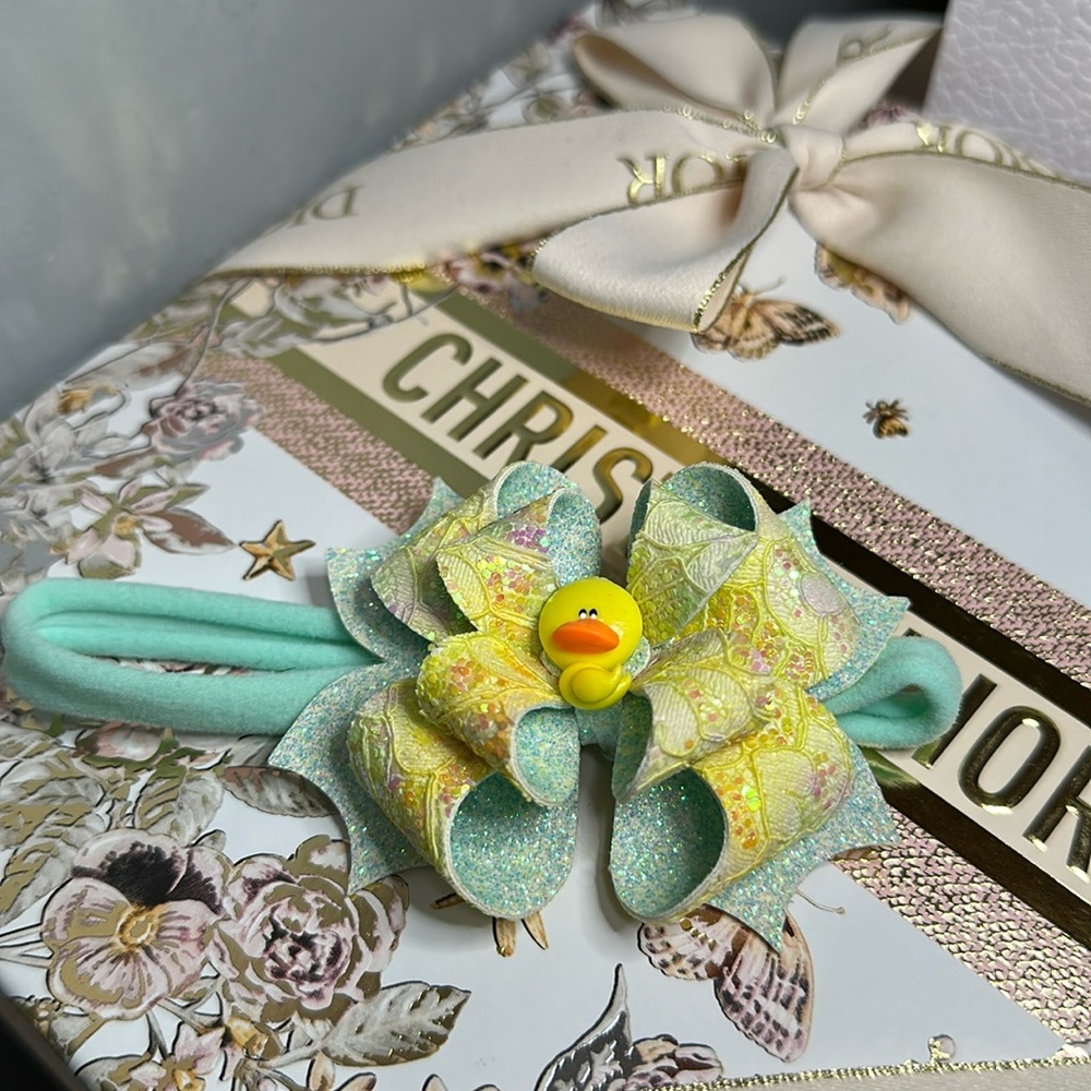 Glittery Ducky Bow Headband